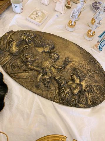 Religieus bronzen plaque jozef beschikbaar voor biedingen