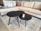 Salontafel set Delano Zwart - Nu Van €259.- Voor €129.- !, 100 tot 150 cm, Rond, Nieuw, Metaal