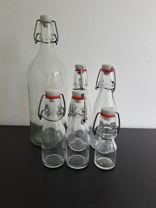 IKEA glazen beugelflessen 6x, Verzamelen, Glas en Borrelglaasjes, Zo goed als nieuw, Overige typen, Ophalen of Verzenden