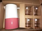 Karaf water set drinken terra kleuren kan waterkan 4 glazen, Huis en Inrichting, Keuken | Servies, Ophalen, Overige materialen