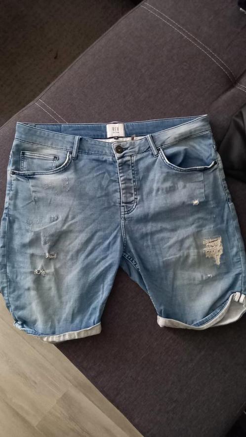 Mannen spijkerbroek kort, Revelation XXL, Kleding | Heren, Spijkerbroeken en Jeans, Overige jeansmaten, Blauw, Ophalen of Verzenden