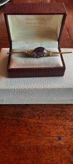 Antieke broche met amethist, Ophalen of Verzenden, Overige materialen, Broche, Met edelsteen