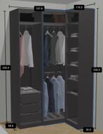 Dark Grey IKEA PAX Corner Wardrobe | available from 18.08, Ophalen, Gebruikt, 200 cm of meer, 150 tot 200 cm