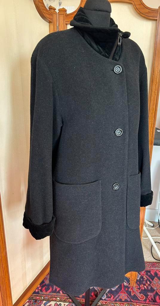 Warme wollen winterjas met rits, Zwart maat 40, Kleding | Dames, Jassen | Winter, Zo goed als nieuw, Maat 38/40 (M), Zwart, Ophalen of Verzenden