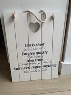 Decoratief Houten Bord met Hart, Huis en Inrichting, Woonaccessoires | Tekstborden en Spreuken, Ophalen, Zo goed als nieuw