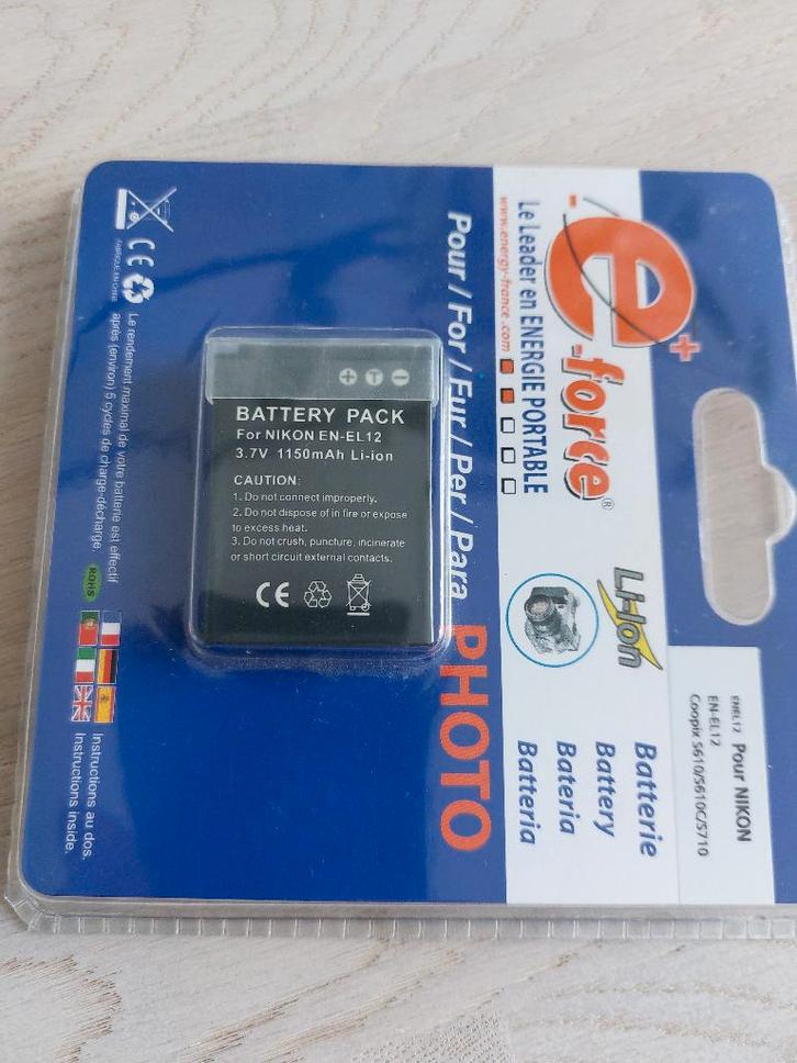 Nieuw EN-EL12 Accu voor Nikon camera's merk Lithium-ion, Audio, Tv en Foto, Fotografie | Accu's en Batterijen, Nieuw, Ophalen of Verzenden