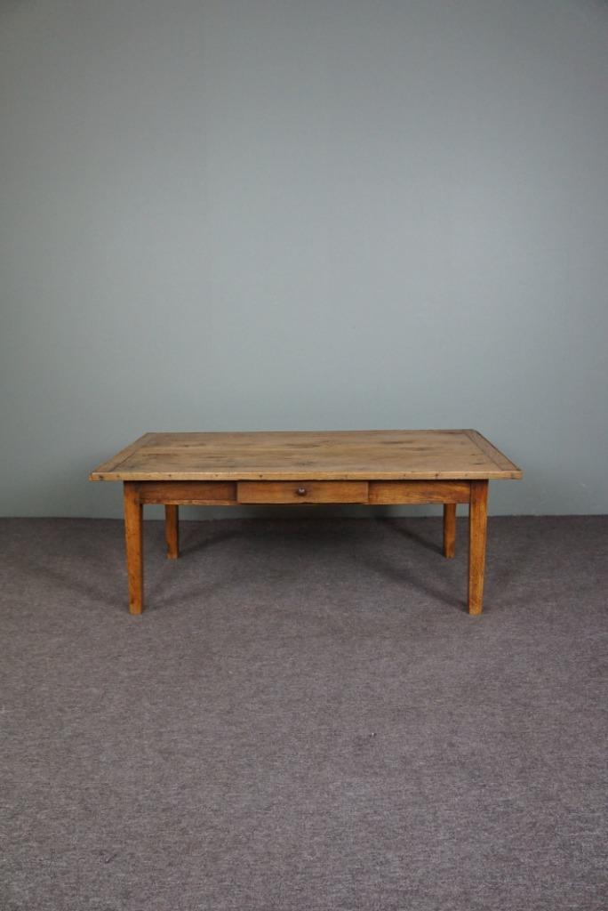 Stoere Franse antieke salontafel, Huis en Inrichting, Tafels | Salontafels, Gebruikt, Minder dan 50 cm, 50 tot 100 cm, 100 tot 150 cm