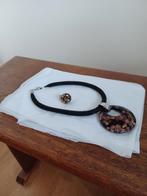 Handgemaakte sieraden set Groznjan, Kroatië, Met hanger, Bruin, Ophalen of Verzenden, Zo goed als nieuw