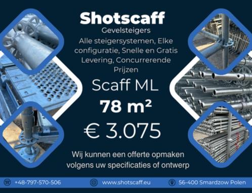 Multidirectionele steiger | 78 m² | scaff ML, Doe-het-zelf en Verbouw, Steigers, Nieuw, Gevelsteiger, 5 meter of hoger, Ophalen