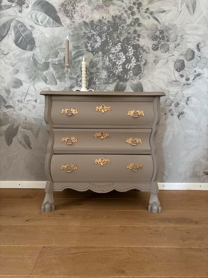 Charmant Ladekastje Beige/Goud, Huis en Inrichting, Kasten | Ladekasten, Gebruikt, 50 tot 100 cm, 25 tot 50 cm, Overige houtsoorten