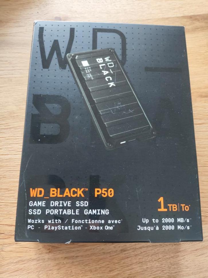 WD Black P50 Externe SSD - 2000MB/s - Xbox/PS/PC, Computers en Software, Harde schijven, Nieuw, Console, Extern, SSD, USB, Ophalen of Verzenden