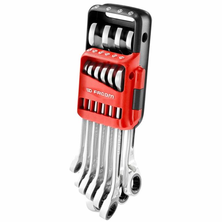 Facom 467B.JP10PB 10 Delige Ringsteeksleutelsset met Ratel, Doe-het-zelf en Verbouw, Gereedschap | Handgereedschap