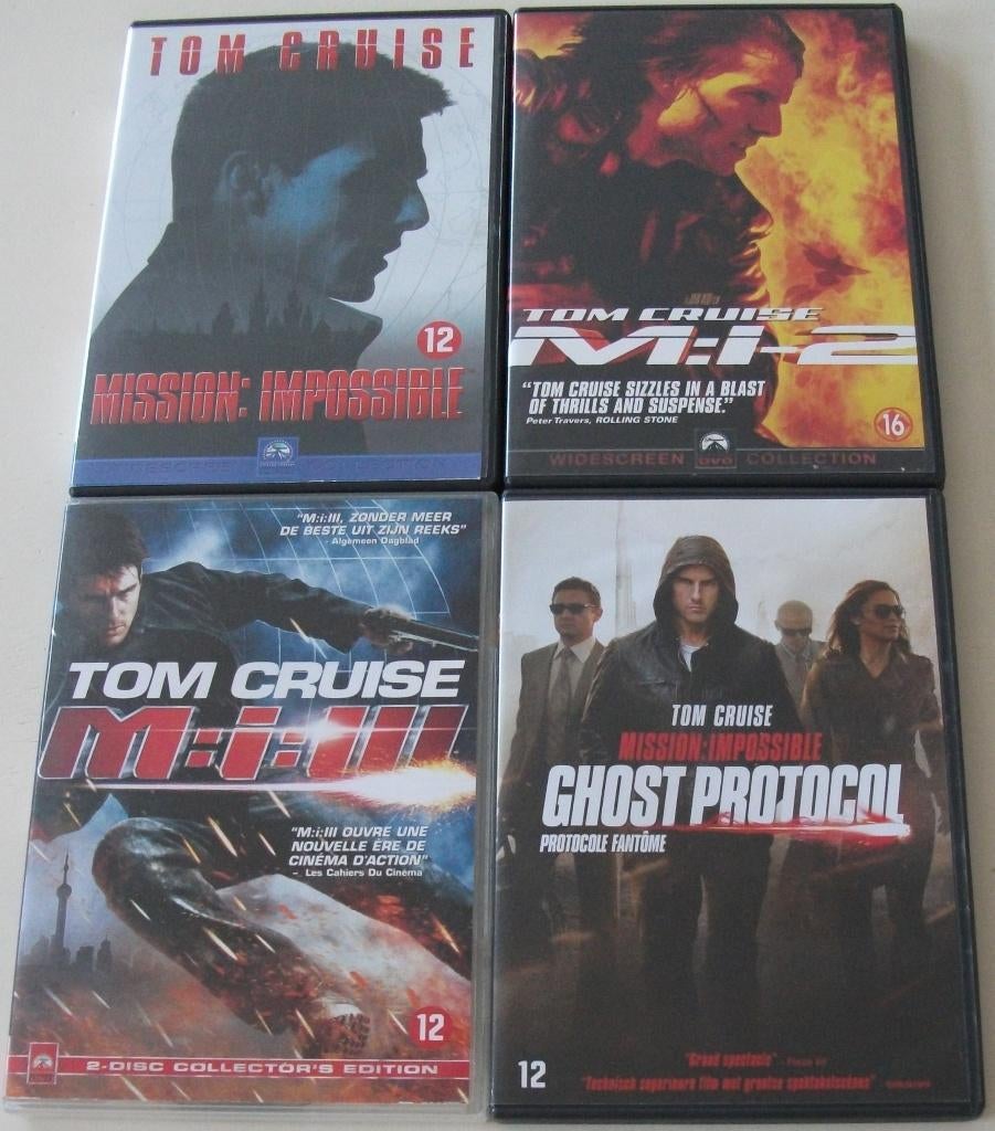 Film-Serie *** MISSION IMPOSSIBLE *** 4 stuks, Vanaf 12 jaar, Ophalen of Verzenden, Zo goed als nieuw