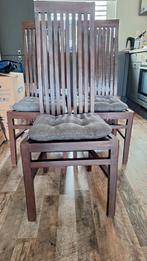 5 Houten Stoelen met Kussens, Huis en Inrichting, Hout, Gebruikt, Bruin, Klassiek