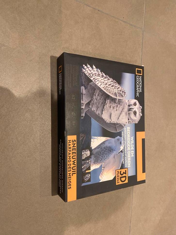 Sneeuwuil 3D Puzzel - National Geographic, Kinderen en Baby's, Speelgoed | Kinderpuzzels, Nieuw, 6 jaar of ouder, Meer dan 50 stukjes