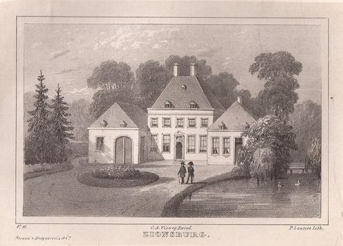 Zionsburg Vught Litho 1846, Antiek en Kunst, Kunst | Etsen en Gravures, Ophalen of Verzenden