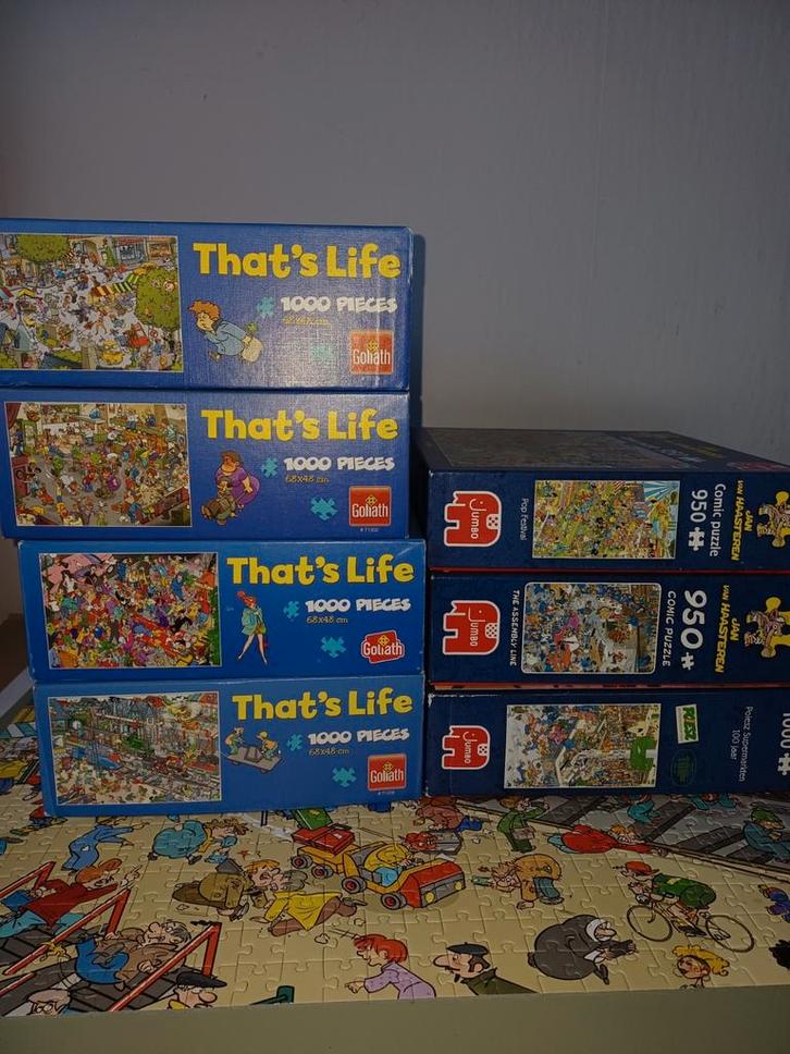 Puzzel Collectie: That's Life & Jan van Haasteren, Hobby en Vrije tijd, Denksport en Puzzels, Gebruikt, Legpuzzel, 500 t/m 1500 stukjes
