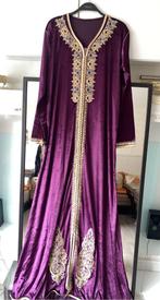 marokkaanse caftan takschita sari gala abaya jellaba dubai, Ophalen of Verzenden, Zo goed als nieuw, Paars, Onder de knie