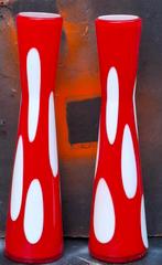 Vaas. MURANO vaas. 2 st. Ca 1970. 47 cm. RARE., Ophalen, Minder dan 50 cm, Rood, Glas