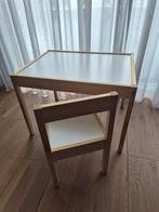 Nette kindertafel + stoel, grenen hout + wit, Ikea, Kinderen en Baby's, Kinderkamer | Tafels en Stoelen, Ophalen, Zo goed als nieuw
