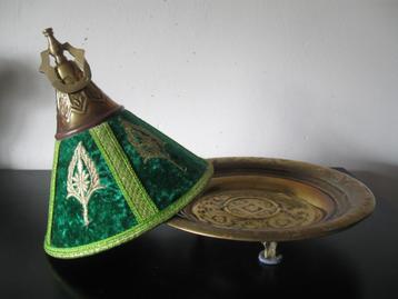 Decoratieve Marokkaanse tajine koper fluweel handgemaakt beschikbaar voor biedingen