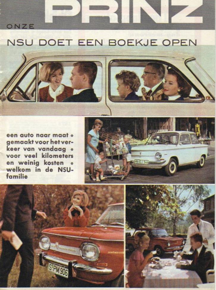 NSU Prinz brochure auto (A1136), Boeken, Auto's | Folders en Tijdschriften, Zo goed als nieuw, Overige merken, Ophalen of Verzenden