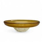 A. D. Copier (1901-1991), Leerdam. Geel glazen Serica schaal, Ophalen of Verzenden