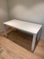 Eettafel wit hooglans 80x160, Ophalen, Zo goed als nieuw, Rechthoekig, 50 tot 100 cm