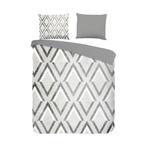 Muller Textiel Alice Dekbedovertrek - Grey - 140 x 220 cm, Eenpersoons, Dekbedovertrek, Nieuw, Ophalen of Verzenden