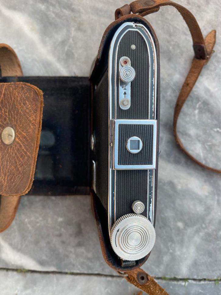 Vintage Camera met Lederen Tas, Audio, Tv en Foto, Fotocamera's Analoog, Gebruikt, Compact, Overige Merken, Ophalen of Verzenden