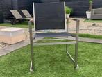 Tuinstoelen strak design zgan rvs met houtinleg, Ophalen, Zo goed als nieuw, Rvs
