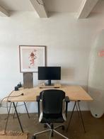 FRAMA's Trestles Blackened Steel Oak Bureau Tafel Design, Ophalen, Zo goed als nieuw