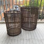 Set van 2 Pomax bamboe/rotan manden – klein & groot – lichtg, Ophalen, Mand, Rond, Zo goed als nieuw