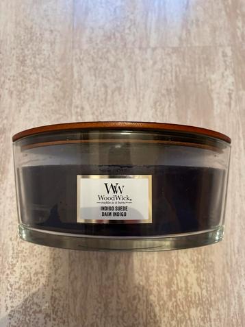 Woodwick L Kaars - Indigo Suede - Nieuw! beschikbaar voor biedingen