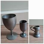 Tinnen Bekers en Miniatuurkan, Ophalen of Verzenden