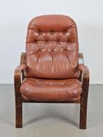 Vintage møbler sweden fauteuil leer gecapitonneerd ‘60, Ophalen, N, Vintage, N