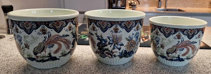 Vintage Boch Vieux Rhodes Bloempotten Set, Antiek en Kunst, Antiek | Keramiek en Aardewerk, Ophalen of Verzenden