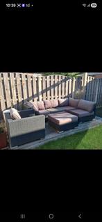 Goede loungeset,met een gratis kussenbox erbij, Tuin en Terras, Tuinsets en Loungesets, Ophalen, Gebruikt, Kunststof