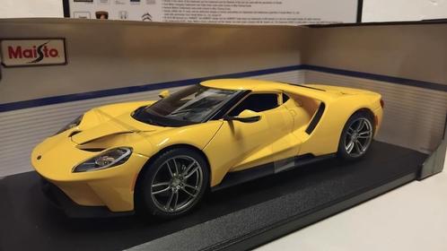 Ford GT 2017 Coupe yellow Maisto metal 1:18 KRD, Hobby en Vrije tijd, Modelauto's | 1:18, Zo goed als nieuw, Auto, Maisto, Ophalen of Verzenden