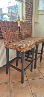 Rotan bar krukken set, Gebruikt, Met voetsteun, Hout, 60 tot 90 cm
