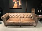 Chesterfield Eleonora Bank 2.20 breed, Leer, Ophalen of Verzenden, 75 tot 100 cm, Zo goed als nieuw