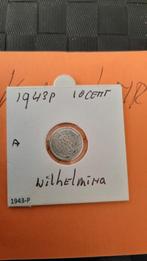 10 cent 1943p wilhelmina kavel 42, Verzenden, Koningin Wilhelmina, 10 cent, Zilver