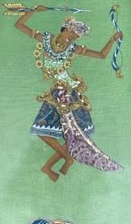 Schilderij op Batik - Bali Indonesië - gesigneerd, Antiek en Kunst, Ophalen of Verzenden