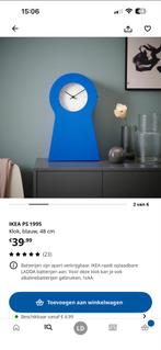 IKEA PS 1995 Blauwe Tafelklok, Ophalen of Verzenden, Gebruikt, Analoog, Wekker of Tafelklok
