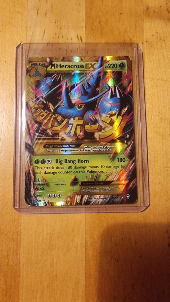 Mega heracross ex 112, Ophalen of Verzenden, Zo goed als nieuw, Losse kaart, Foil