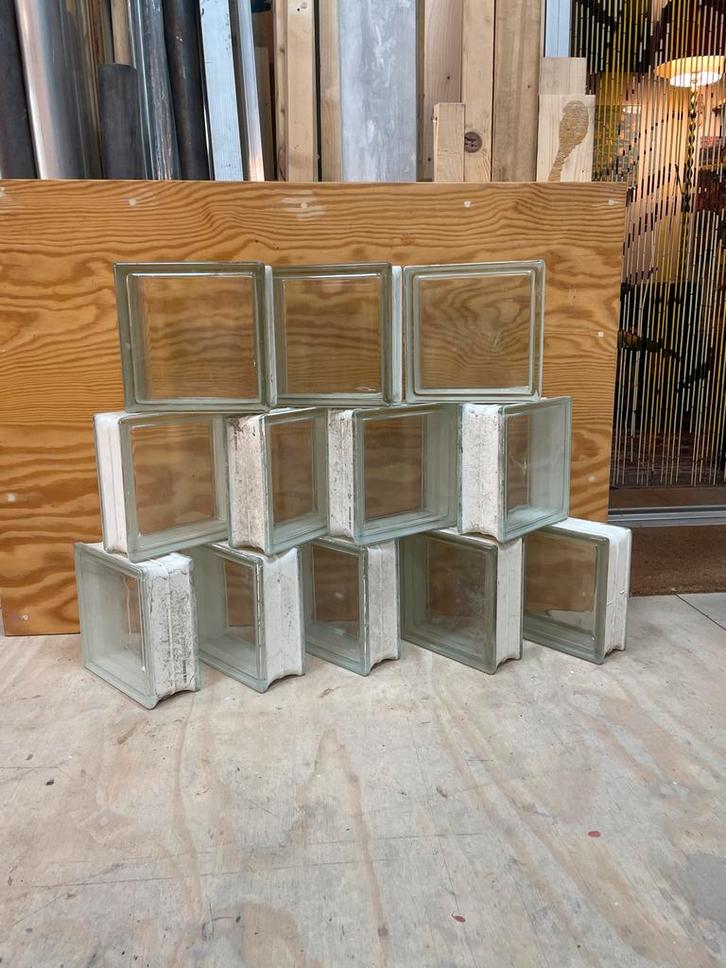 12 Glasblokken 19x19x8 - Gebruikt, Goede Staat, Hobby en Vrije tijd, Knutselen, Gebruikt, Overige typen, Ophalen
