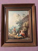 Schilderij met romantisch tafereel in lijst, Ophalen of Verzenden