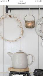 Nieuwe theepot van XENOS type Toscane in grijs aardewerk, Ophalen, Nieuw