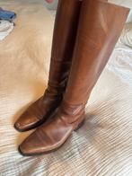 Cognac leren laarzen maat 39, Kleding | Dames, Schoenen, Verzenden, Gedragen, Bruin, Hoge laarzen