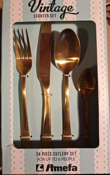 Amefa bestekset vintage gold starter set, 24-delig goudkleur beschikbaar voor biedingen